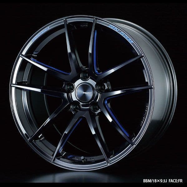 WEDSSPORT RN-55M ALLOY WHEEL 18X7.5J 5X114.3 ET34 BLUE MACHINING - BLACK DETIIL